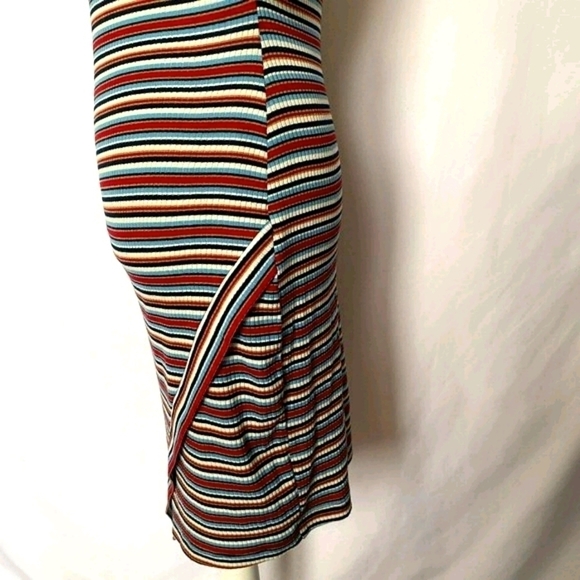 BCX Red White Blue Asymmetrical Hem Stripe Dress - Picture 6 of 16